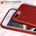 Compatible with Iphone 8 plus Case,Compatible with Iphone 7 plus Glitter Bling Sparkle Cute Girls Women Protective Christmas Case (Red) - Image 2
