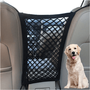 Pet Barrier Dog Car Net Barrier with Auto Safety Mesh Organizer Baby Stretchable Storage Bag Universal for Cars, SUV, Truck -Easy Install,Safer to Drive with Children and Pets