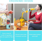 Smoothie Maker, 18OZ/535ML Portable Smoothie Blender Juicer Mixer, 300W Powerful Personal Blender | Crushes Ice Cubes| 3X MORE POWERFUL than Most USB Blenders,  Blender Bravo Blue - Image 4