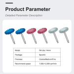 6Pcs/Box RA Coarse Fine Medium Denspay Dental Rubber Polisher Composite Resin Polishing Disc 14Mm Wheel 3 Color Spiral Flex Tool - Image 3