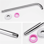 12 Inch Rain Shower Head with 16 Inch Extension Shower Arm, Square Ultra Thin 304 Stainless Steel Large Rainfall Shower Head Chrome Polish, Waterfall Full Body Coverage Waterfall Shower Head - Image 7