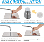 12 Inch Rain Shower Head with 16 Inch Extension Shower Arm, Square Ultra Thin 304 Stainless Steel Large Rainfall Shower Head Chrome Polish, Waterfall Full Body Coverage Waterfall Shower Head - Image 6