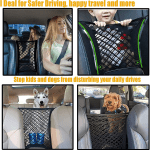 Pet Barrier Dog Car Net Barrier with Auto Safety Mesh Organizer Baby Stretchable Storage Bag Universal for Cars, SUV, Truck -Easy Install,Safer to Drive with Children and Pets - Image 3