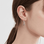 Women Earrings,925 Sterling Silver Infinity Leverback Dangle Earrings with Pear Shape Cut 5A Cubic Zirconia - Image 3