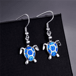 Fashion Women Earrings 2025 Fashion Blue Imitation Opal Drop Earrings Cute Turtle Animal Earrings Female Wedding Jewelry Gift