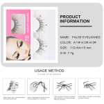 False Eyelashes, Dramatic Glitter Sequin Lashes with Colorful Heart/Black Heart/Colorful Flower Makeup DIY Lashes Decorative for New Year Christmas Halloweens Cosplay Party(3 Pairs) - Image 6