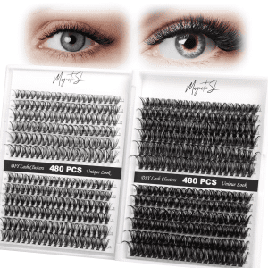 480PCS Wimpern Extensions 60D 80D Volume Wimpernbüschel Wimpern 30D 40D Wimpern Einzeln D Curl Lash Clusters Wimpernbüschel DIY Individuelle Cluster Wimpern Zu Hause(30D-80D, 11-20Mm)