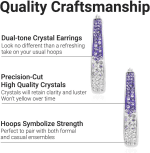 Crystal Hoop Earrings for Women - Sparkle inside Out Dangle Earrings - Glitter Fun Trendy Jewelry Wedding Anniversary Birthday Mothers Day Gifts for Her - Image 3