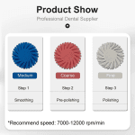 6Pcs/Box RA Coarse Fine Medium Denspay Dental Rubber Polisher Composite Resin Polishing Disc 14Mm Wheel 3 Color Spiral Flex Tool - Image 4