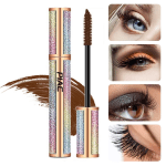 4D-Seidenfaser-Wimperntusche Wasserdicht, Volumen Und Länge Schwarz/Braun Mascara Für Längere Und Dickere Wimpern Make-Up - Image 2