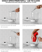 Electric Kettle with 1.5L Borosilicate Glass, 1500W Fast Boiling Water Heater for Coffee or Tea, Prontofill Technology, Auto Shut-Off, Boil-Dry Protection & Stainless Steel Filter, White KG516W - Image 8