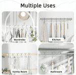 Shower Curtain Hooks, Rust-Resistant Metal Double Shower Curtain Rings for Curtain Rolling Shower Hooks, 12PCS Shower Rings for Bathroom Shower Curtain Rod, Nickel - Image 7