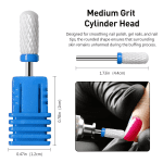 4 Pcs Ceramic Nail Drill Bits Set, 2.35Mm (3/32'') Professional Acrylic Nail File Drill Bit for Manicure Pedicure Cuticle Gel Nail Polishing - Image 6