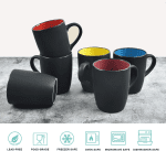 Set of 6 Modern Black Ceramic Coffee Mugs, 16 Ounce Capacity, Perfect for Home Use - Image 4