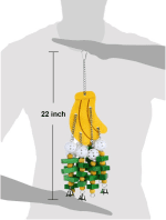 Bird Chewing Toy Large Medium Parrot Cage Bite Toys African Grey Macaws Cockatoos Eclectus Amazon (Banana-22Inch) - Image 2