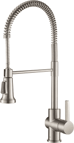 Britt Commercial Style Spot Free Stainless Steel Pre-Rinse Kitchen Faucet with Deck Plate, KPF-1690SFS