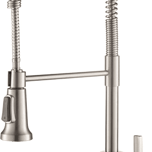 Britt Commercial Style Spot Free Stainless Steel Pre-Rinse Kitchen Faucet with Deck Plate, KPF-1690SFS