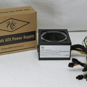 Holland ATX Power Supply Unit - PS500R1 - 500W - 120Mm Ball Bearing Fan - Black with Color