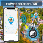 Upgrade Waterproof Airtag Holder 4 Pack with Apple Airtag Keychain, Hard PC Air Tag Case, Shockproof and Scratchproof Air Tag Holder, Airtags Accessories for Apple Tag - Black+White+Grey+Rose Red - Image 7