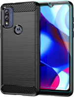 Compatible with Moto G Pure Case with HD Screen Protector [2 Packs], Motorola G Pure Case Soft TPU Cover Anti-Fingerprint Phone Case and Protection Cover for Motorola Moto G Pure Phone(Black)