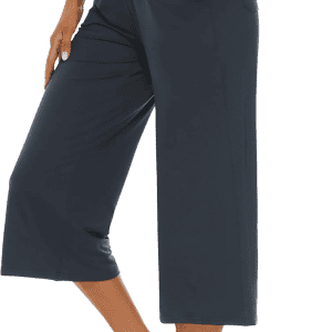Capris for Women Casual Summer Loose Comfy Drawstring Wide Leg Capri Pants with Pockets