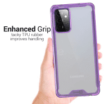 for Samsung Galaxy A72 Phone Case, Clear Slim Fit Lightweight Hard Cover TPU, Purple Bumper - Image 6
