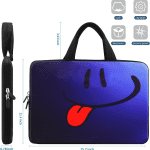 Smile 14 15 15.4 15.6 Inch Laptop Handle Bag Computer Protect Case Pouch Holder Notebook Sleeve Neoprene Cover Soft Carring Travel Case for Dell Lenovo Toshiba HP Chromebook ASUS Acer ICB-05 - Image 7