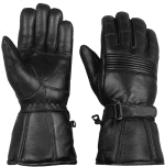 Winter Motorcycle Gloves, Premium Biker Sheep Leather Thinsulate Warm Cold Weather Water Resistance Windproof Gauntlet for Men and Women - Image 2