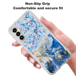 Samsung Galaxy A13 5G Case,  Hybrid Bling Glitter Sparkle Epoxy Graphic Marble Colorful Silicone Skin Cover Armor Case for Samsung Galaxy A13 5G (Blue) - Image 4