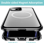Case for Iphone12 Pro Max, Compatible with Magsafe 360 Degree Full Body Protection Case Magnetic Attraction Metal Bumper+Front Glass+Pc Back Cover for Iphone 12 Pro Max (6.7 Inch) (Blue) - Image 3