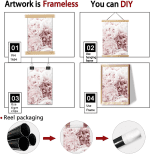 Modern Flower Art Prints Pink Peony Poster Light Pink Rose Wall Art Peony Roses Art Canvas Painting Girls Bedroom Decor Flowers Canvas Wall Art for Living Room Decor 16X24In×3 No Frame - Image 2