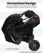 Motorcycle Helmets Modular Full Face Moped Helmet Flip up Dual Visor for Adult DOT WS202 (Gloss Black, Small) - Image 4