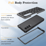 Samsung Galaxy Z Fold 3 Case, Ultra-Thin Sparkling Bling Glitter PC Hard Phone Case Protective Cover for Samsung Galaxy Z Fold 3 5G, Black - Image 3
