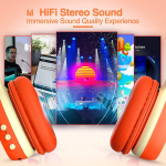 Kids Wireless On-Ear Headphones, Orange, 55H Playtime, Bluetooth 4.0+ - Image 2