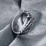 Silver Vintage Angel Wing Ring Stainless Steel Feather Band Rings Jewelry for Women&Men Size 7-11 - Image 4