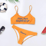 Women'S 2Pcs Come Here Yes Daddy Please Printed Bikini Swimsuit Bathing Suit Padded Bra Top Panty Set Swimwear - Image 5