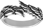 Silver Vintage Angel Wing Ring Stainless Steel Feather Band Rings Jewelry for Women&Men Size 7-11