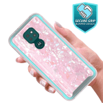 Moto G Play 2021 Case,  Graphic Design Shockproof Impact Resistant Protective Full-Body Rugged Clear Hybrid Bumper Case for Moto G Play 2021 (Pink Shell) - Image 3