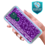 Moto G Play 2021 Case,  Graphic Design Shockproof Impact Resistant Protective Full-Body Rugged Clear Hybrid Bumper Case for Moto G Play 2021 (Purple Shell) - Image 3