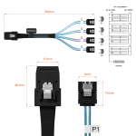 Mini SAS to 4 SATA Cable, 36 Pin SFF 8087 Host/Controller to 7 Pin SATA Target/Backplane, Compatible with PERC H310, RAID Controller (SFF-8087 to 4SATA Forward Breakout) 1.6 Feet - Image 3