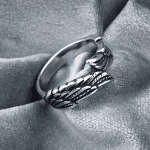 Silver Vintage Angel Wing Ring Stainless Steel Feather Band Rings Jewelry for Women&Men Size 7-11 - Image 3