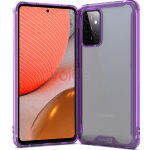for Samsung Galaxy A72 Phone Case, Clear Slim Fit Lightweight Hard Cover TPU, Purple Bumper