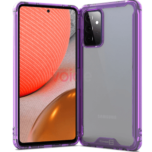 for Samsung Galaxy A72 Phone Case, Clear Slim Fit Lightweight Hard Cover TPU, Purple Bumper