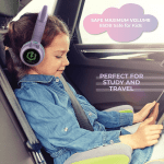 Kids Cat Ear Headphones, Bluetooth 5.3 Wireless, LED Lights, Safe Volume Limit, Micro SD/TF, for Ipad, Tablet, Travel (Purple/Teal) - Image 5
