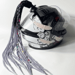Helmet Pigtails Gradient Ramp Helmet Braids Ponytail Helmet Hair with Suction Cup for Motor Bike 1PCS 24Inch (Helmet Not Included) - Image 2