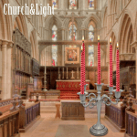 Pewter Candle Holder，5 Arms Metal Candle Holders for Pillar Candles（10.6 Inch Tall Candlestick Holders, for 1/2-1 Inch Taper Candles,Centerpiece Elegant Decoration Piece for Table - Image 4