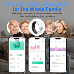 Smart Ring Fitness Tracker Ring for Men Women - Health Heart Rate Ring with Motion Tracking, Sleep Monitor, and Oximetry, No Subscription Fee, Family Care, Remote Photography, IP68 Waterproof(10#) - Image 4