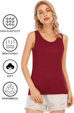 Basic Tank Tops for Women Undershirts Tanks Top Lightweight Camis Tank Tops 4-Pack - Image 4