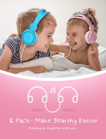 Kids Headphones for Girls Boys, Wired Headphones for Kids with Microphone, HD Sound Sharing Function, 85 Db Volume Limited Hearing Protection, Kids Headphones for School Travel, 2 Pcs - Image 4