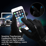 Winter Cycling Gloves Touchscreen Warm Gloves Windproof & Waterproof Gloves for Cycling, Skiing Running Outdoor Sports. Suits Men & Women (Black, XXL) - Image 3